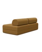 Canapé droit convertible et modulable 3 places en tissu tweed Coco jaune - 190x95x70,5 cm