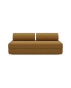 Canapé droit convertible et modulable 3 places en tissu tweed Coco jaune - 190x95x70,5 cm