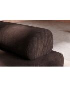 Canapé droit convertible et modulable 2 places en velours côtelé Lincoln marron - 148x95x70,5 cm