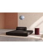 Canapé droit convertible et modulable 2 places en velours côtelé Lincoln marron - 148x95x70,5 cm