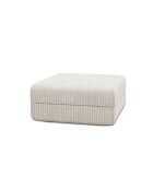Pouf convertible et modulable en velours côtelé xl Tilia blanc - 95x95x42 cm