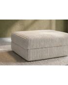 Pouf convertible et modulable en velours côtelé xl Tilia blanc - 95x95x42 cm