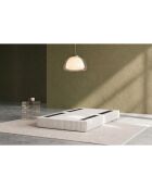 Pouf convertible et modulable en velours côtelé xl Tilia blanc - 95x95x42 cm