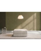 Pouf convertible et modulable en velours côtelé xl Tilia blanc - 95x95x42 cm