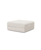 Pouf convertible et modulable en velours côtelé xl Tilia blanc - 95x95x42 cm
