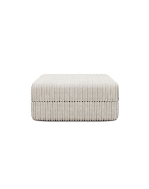 Pouf convertible et modulable en velours côtelé xl Tilia blanc - 95x95x42 cm