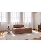 Canapé droit convertible et modulable 2 places en tissu tweed Coco rouge - 148x95x70,5 cm