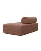 Canapé droit convertible et modulable 2 places en tissu tweed Coco rouge - 148x95x70,5 cm