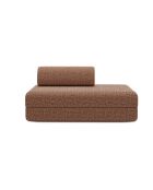 Canapé droit convertible et modulable 2 places en tissu tweed Coco rouge - 148x95x70,5 cm