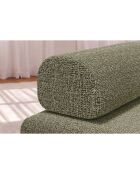 Canapé droit convertible et modulable 3 places en tissu tweed Coco vert - 190x95x70,5 cm