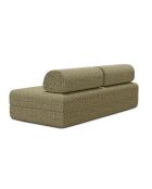 Canapé droit convertible et modulable 3 places en tissu tweed Coco vert - 190x95x70,5 cm
