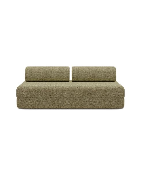 Canapé droit convertible et modulable 3 places en tissu tweed Coco vert - 190x95x70,5 cm