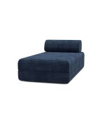 Méridienne convertible et modulable en velours côtelé xl Tilia bleue - 190x95x70,5 cm