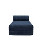 Méridienne convertible et modulable en velours côtelé xl Tilia bleue - 190x95x70,5 cm