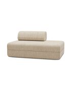 Canapé droit convertible et modulable 2 places en velours côtelé xl Tilia beige - 148x95x70,5 cm