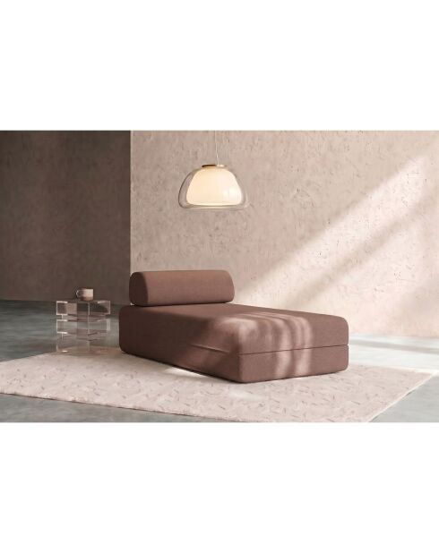Méridienne convertible et modulable en tissu lisse Gemma terracotta - 190x95x70,5 cm