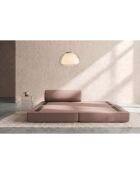 Méridienne convertible et modulable en tissu lisse Gemma terracotta - 190x95x70,5 cm