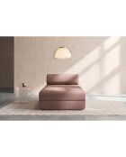 Méridienne convertible et modulable en tissu lisse Gemma terracotta - 190x95x70,5 cm