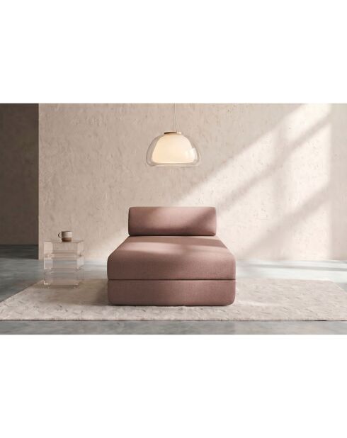 Méridienne convertible et modulable en tissu lisse Gemma terracotta - 190x95x70,5 cm