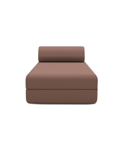 Méridienne convertible et modulable en tissu lisse Gemma terracotta - 190x95x70,5 cm