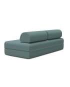 Canapé droit convertible et modulable 3 places en tissu lisse Gemma vert - 190x95x70,5 cm