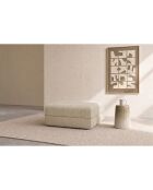 Pouf convertible et modulable en velours côtelé Lincoln beige - 95x95x42 cm
