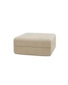 Pouf convertible et modulable en velours côtelé Lincoln beige - 95x95x42 cm