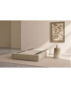 Pouf convertible et modulable en velours côtelé Lincoln beige - 95x95x42 cm