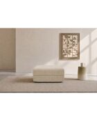 Pouf convertible et modulable en velours côtelé Lincoln beige - 95x95x42 cm