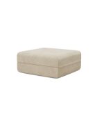 Pouf convertible et modulable en velours côtelé Lincoln beige - 95x95x42 cm