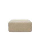 Pouf convertible et modulable en velours côtelé Lincoln beige - 95x95x42 cm