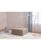 Pouf convertible et modulable en velours côtelé xl Tilia marron - 95x95x42 cm