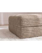 Pouf convertible et modulable en velours côtelé xl Tilia marron - 95x95x42 cm