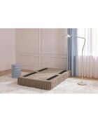Pouf convertible et modulable en velours côtelé xl Tilia marron - 95x95x42 cm