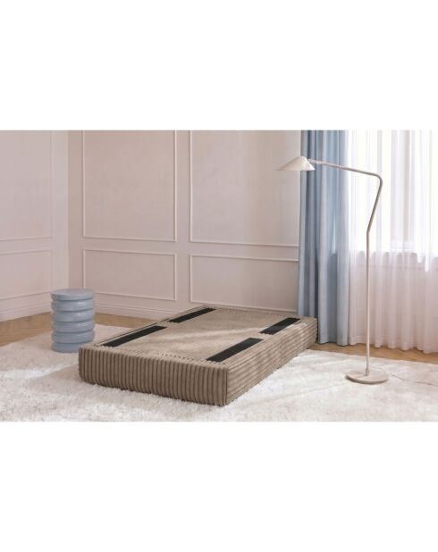 Puf convertible y modular de pana xl Tilia marrón - 95x95x42 cm