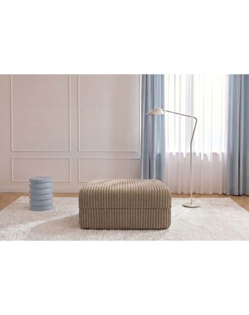 Puf convertible y modular de pana xl Tilia marrón - 95x95x42 cm