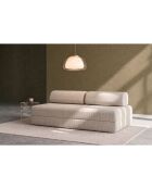 Canapé droit convertible et modulable 3 places en velours côtelé Lincoln blanc - 190x95x70,5 cm