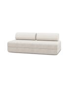 Canapé droit convertible et modulable 3 places en velours côtelé Lincoln blanc - 190x95x70,5 cm