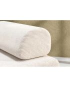 Canapé droit convertible et modulable 3 places en velours côtelé Lincoln blanc - 190x95x70,5 cm
