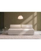 Canapé droit convertible et modulable 3 places en velours côtelé Lincoln blanc - 190x95x70,5 cm