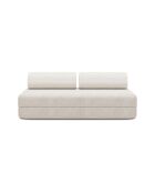 Canapé droit convertible et modulable 3 places en velours côtelé Lincoln blanc - 190x95x70,5 cm