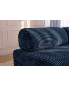 Canapé droit convertible et modulable 3 places en velours côtelé xl Tilia bleu - 190x95x70,5 cm