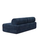 Canapé droit convertible et modulable 3 places en velours côtelé xl Tilia bleu - 190x95x70,5 cm