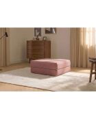 Pouf Lincoln trasformabile e modulare in velluto a coste rosa - 95x95x42 cm