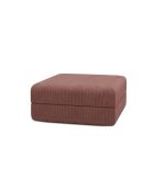 Pouf Lincoln trasformabile e modulare in velluto a coste rosa - 95x95x42 cm