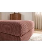 Pouf Lincoln trasformabile e modulare in velluto a coste rosa - 95x95x42 cm
