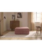 Pouf Lincoln trasformabile e modulare in velluto a coste rosa - 95x95x42 cm