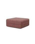 Pouf Lincoln trasformabile e modulare in velluto a coste rosa - 95x95x42 cm