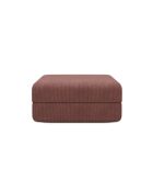 Pouf Lincoln trasformabile e modulare in velluto a coste rosa - 95x95x42 cm