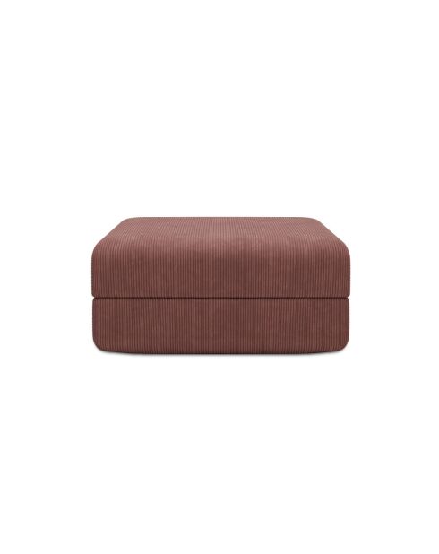 Pouf Lincoln trasformabile e modulare in velluto a coste rosa - 95x95x42 cm
